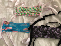 Three masks for Greenygal Three pleated face masks in different whimsical prints